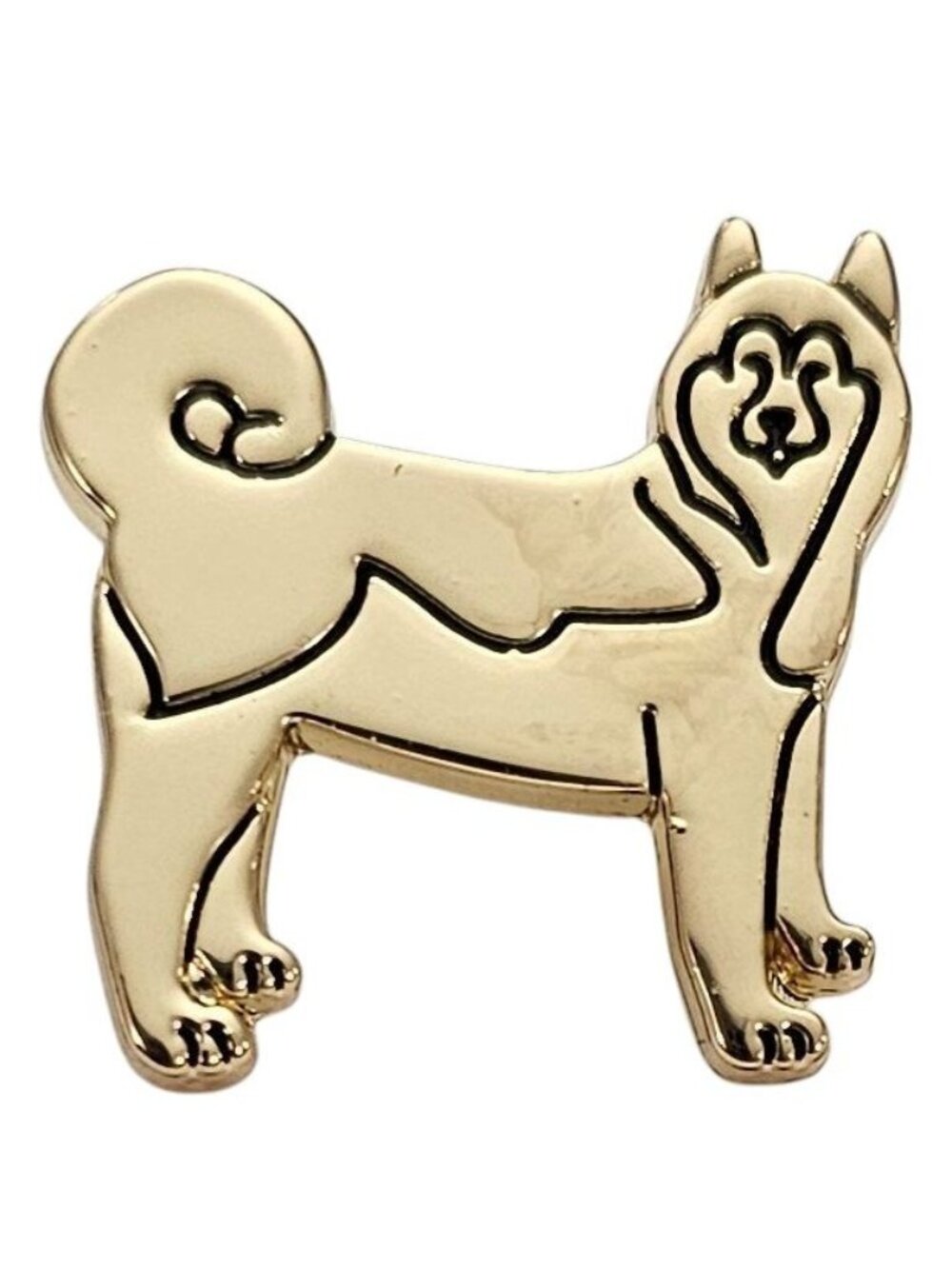 Burberry Gold Tone Husky Dog Lapel Pin Signed, J13